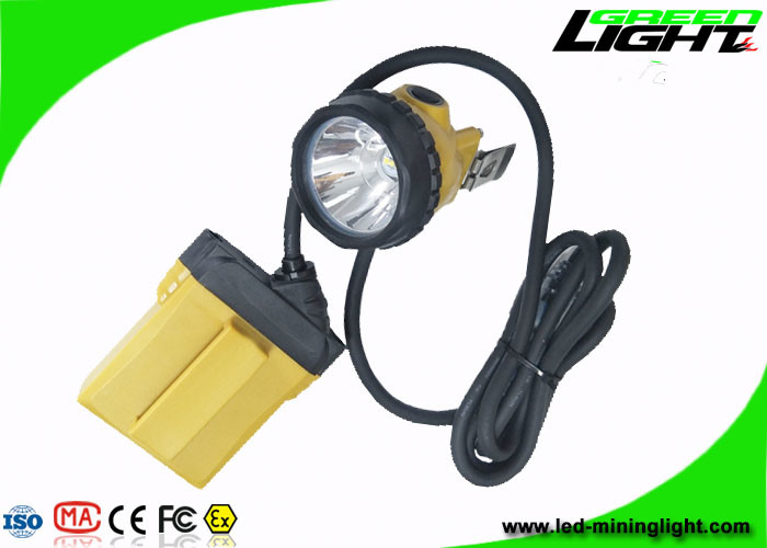 10.4Ah IP68 Mining Cap Lights 25000 Lux Minig Corded Cable Dengan Peringatan Daya Rendah