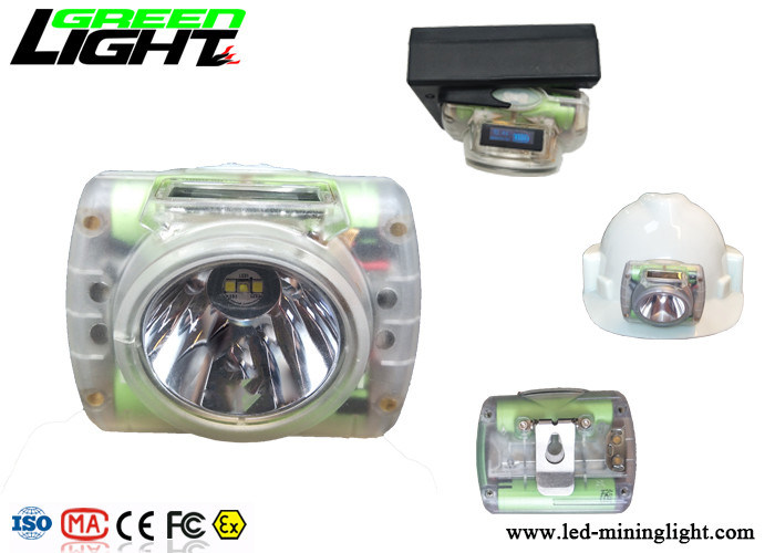 Layar OLED Lampu Depan Led Tahan Air, Lampu Topi Keras Tanpa Kabel Transparan Isi Ulang