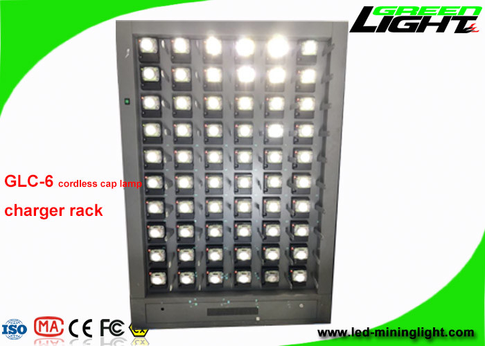 GLC-6 Satu Sisi 60 Unit Penambang Cap Lampu LED Tanpa Kabel Stasiun Pengisian 110V-240V
