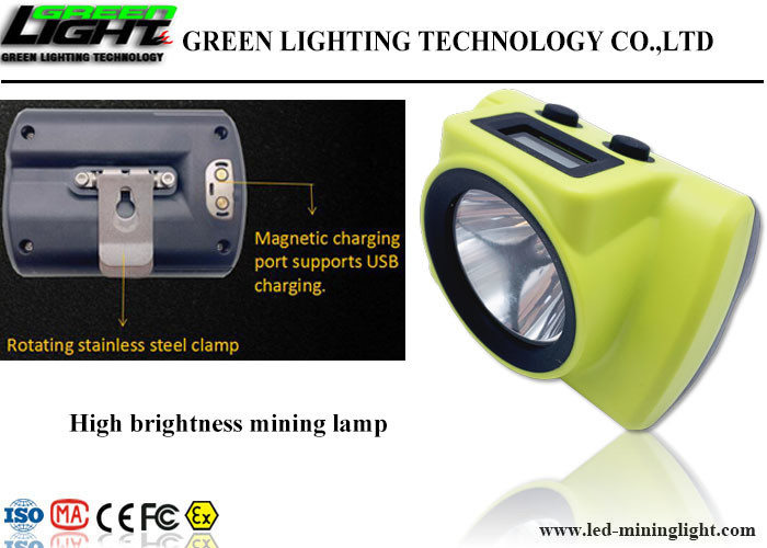 18000lux High Brightness LED Miners Cap Lamp Layar OLED Untuk Tampilan Kapasitas Baterai