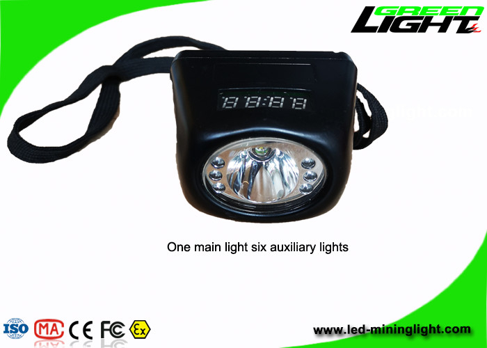 Ukuran Kecil Lama Waktu Kerja Digital screem Mining Cap Lights, 8000lux High Brightness Led Cap Lamp High