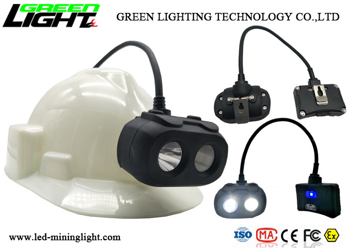 Double Lighting LED Miners Cap Lamp 10000lux 6.8Ah Baterai Dengan Layar OLED Besar