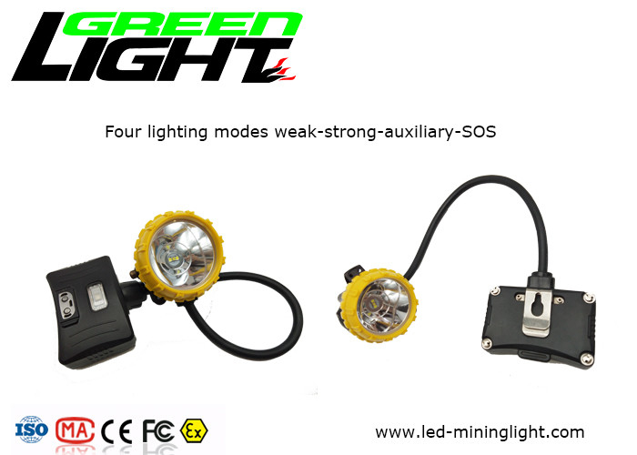 GLS12-A 6.8Ah 15000lux Semi Corded Miners Cap Lamp Dengan Waktu Kerja Yang Lama