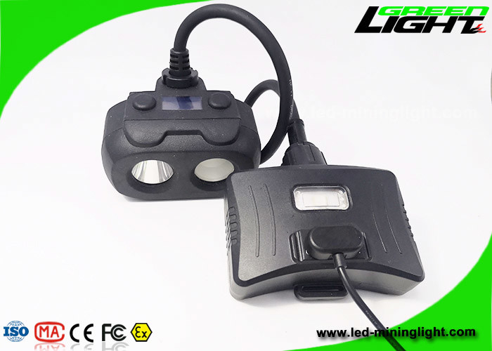 Dual Beam Semi Corded Rechargeable Mining Cap Lights Pelacakan WiFi 15000lux
