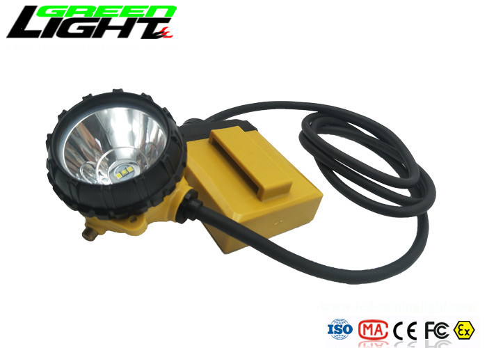 10.4Ah 25000lux LED Corded Cap Lamps 800mA 3W Untuk Penambangan Batubara