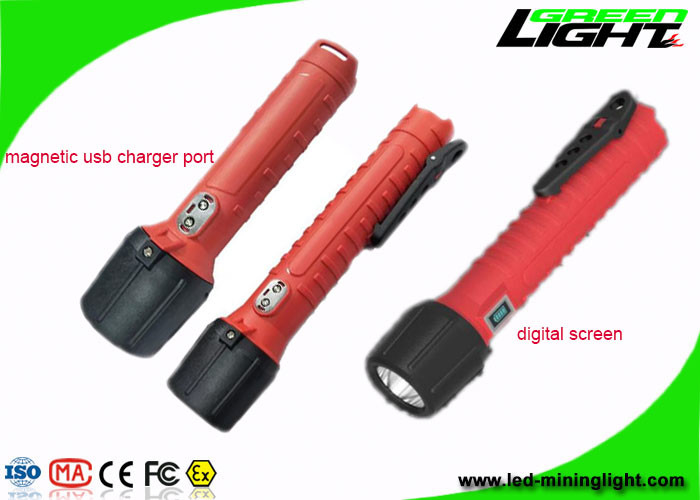 1300Lum LED Senter Torch USB Rechargeable Digital Screen IP68 Anti Explosive Led Torch untuk Outdoor