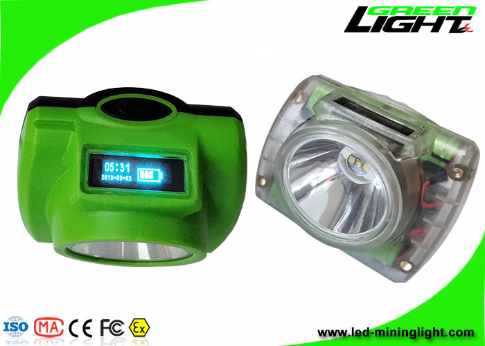 Portable Coal Mining Headlamp 13000 LUX Lampu Tutup Penambangan Isi Ulang Dengan Layar OLED Pengisian Daya USB Magnetik